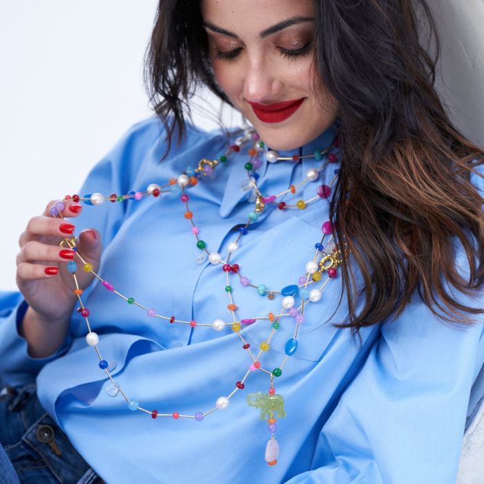 altra immagine di Dalila con tutte le sue Rainbow Original, come vedi le pietre sono sempre diverse perchè essendo naturali non riuscirei mai ad averle tutte identiche, ma è anche il suo bello, non trovi?