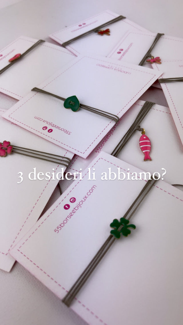 braccialetti e cavigliere, ottone smaltato e desideri